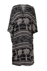 Tropical Pattern Woven Beach Midi Dress