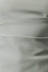 Light Khaki Strapless Fitted Draped Woven Blouse