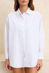 White Woven Maxi Beachwear Shirt