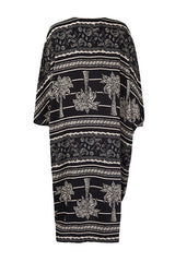 Tropical Pattern Woven Beach Midi Dress