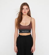 Brown Shiny Corset Top