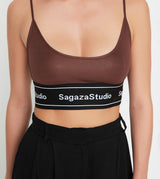 Brown Shiny Corset Top