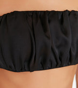 Ruched Satin Strapless Bustier