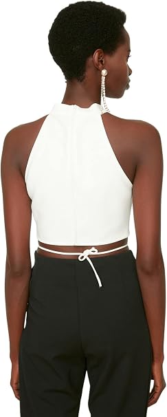 White Collar Detailed Bustier