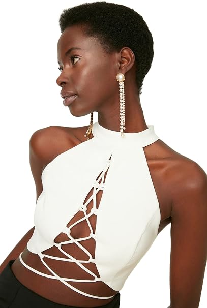 White Collar Detailed Bustier