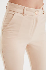 Stone Basic Cigarette Slim-Fit Woven Fabric Pants