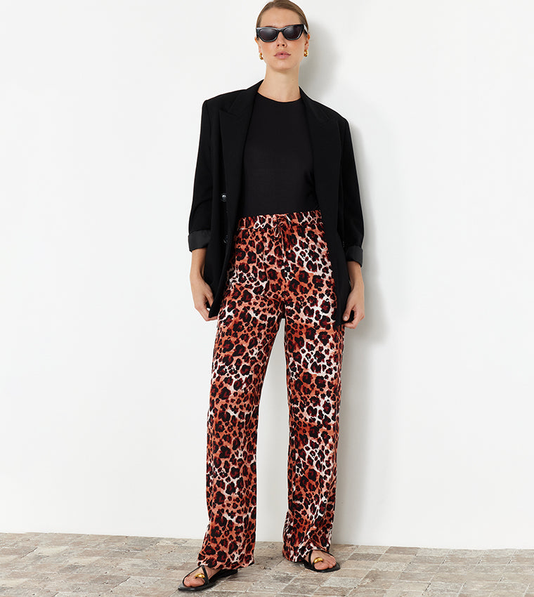 Patterned Straight Fit Trousers