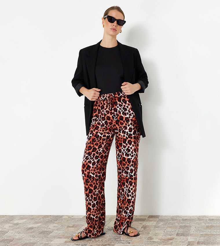 Patterned Straight Fit Trousers