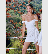 Drape Detail Off Shoulder Bridal Dress