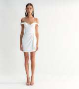 Drape Detail Off Shoulder Bridal Dress
