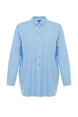 Light Blue Woven Beach Shirt