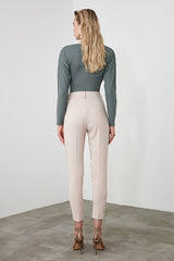 Stone Basic Cigarette Slim-Fit Woven Fabric Pants