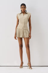 Buttoned Mini Dress