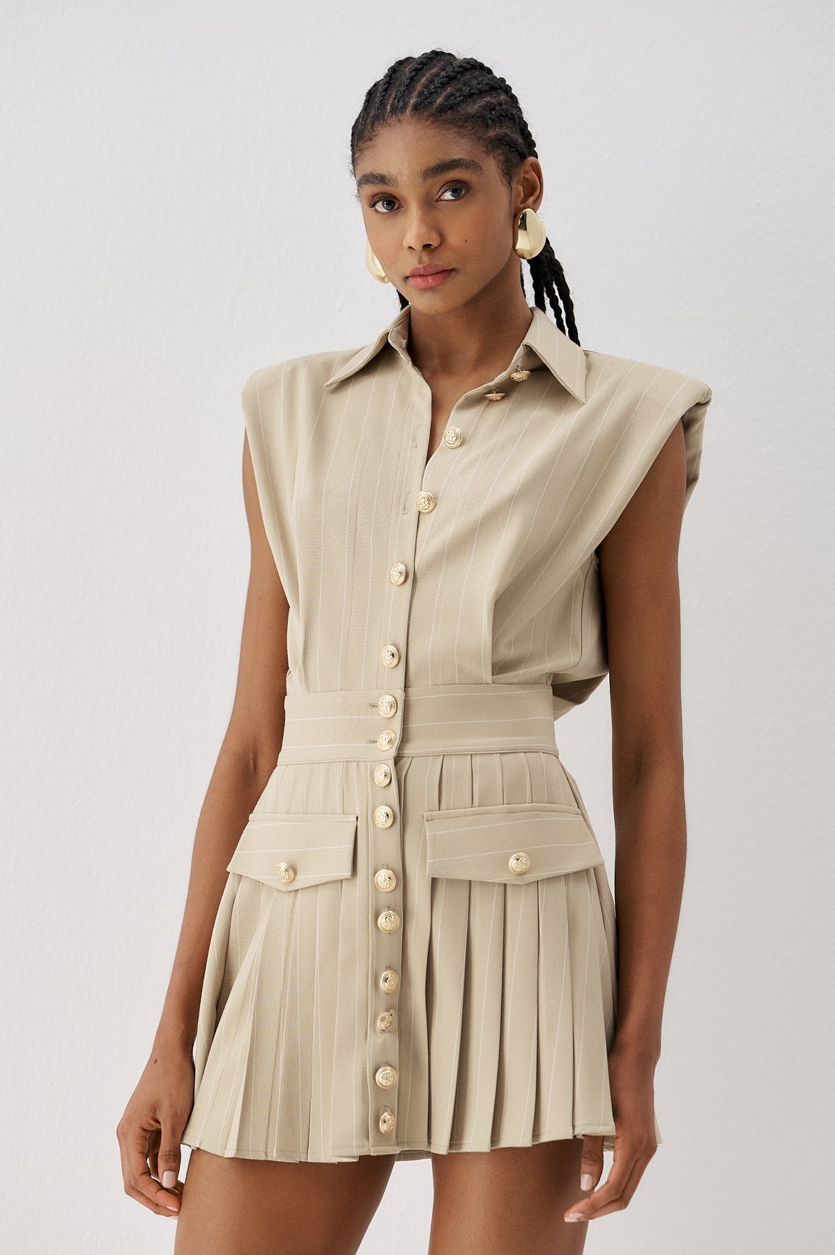 Buttoned Mini Dress