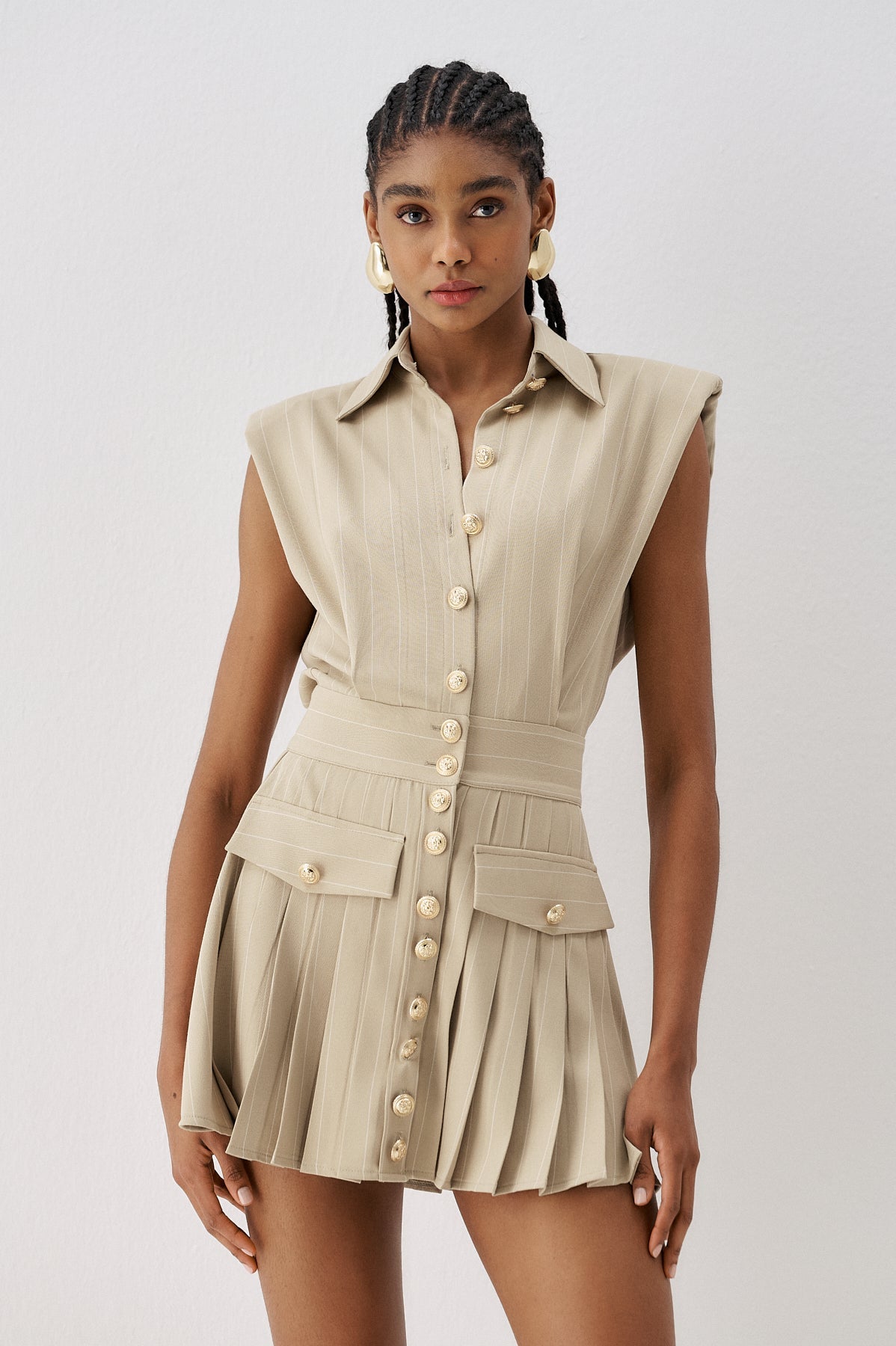 Buttoned Mini Dress