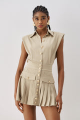 Buttoned Mini Dress