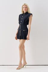 Buttoned Mini Dress