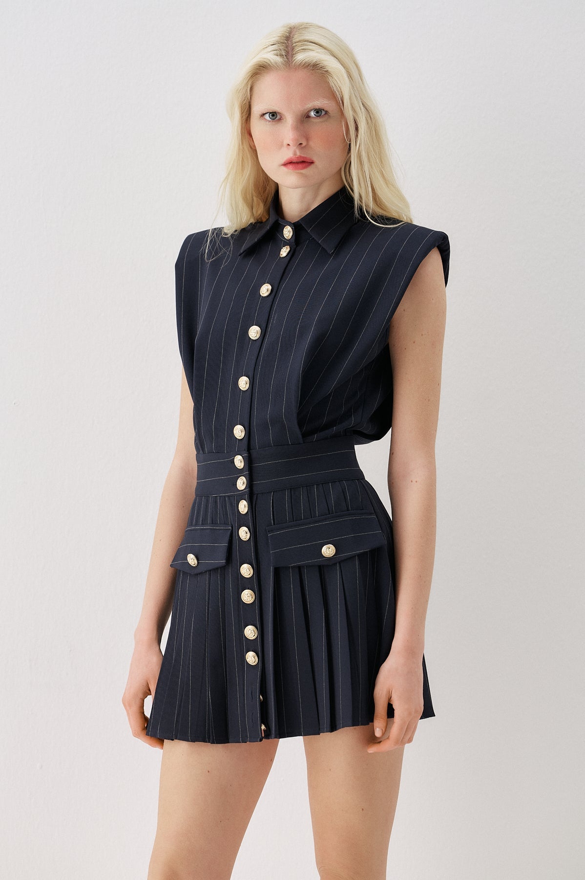 Buttoned Mini Dress