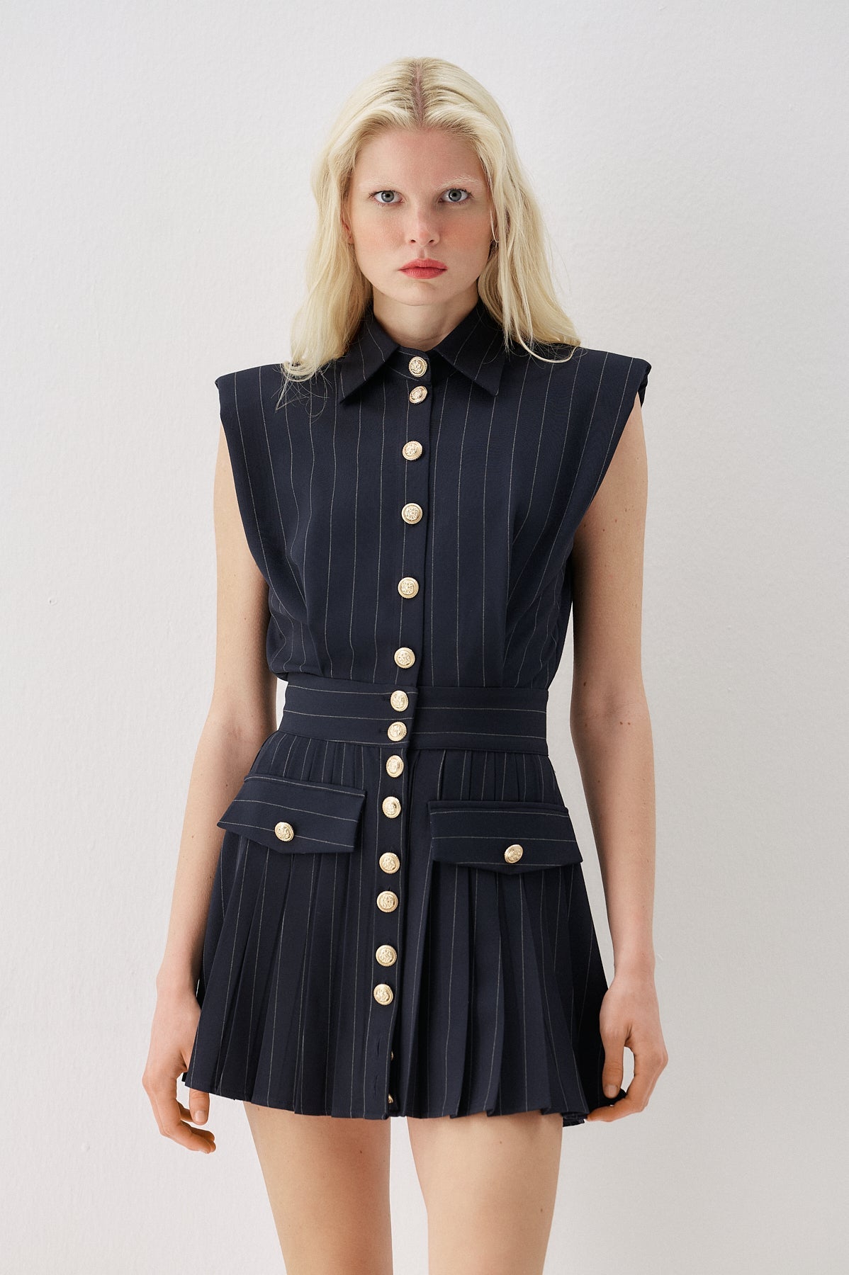 Buttoned Mini Dress
